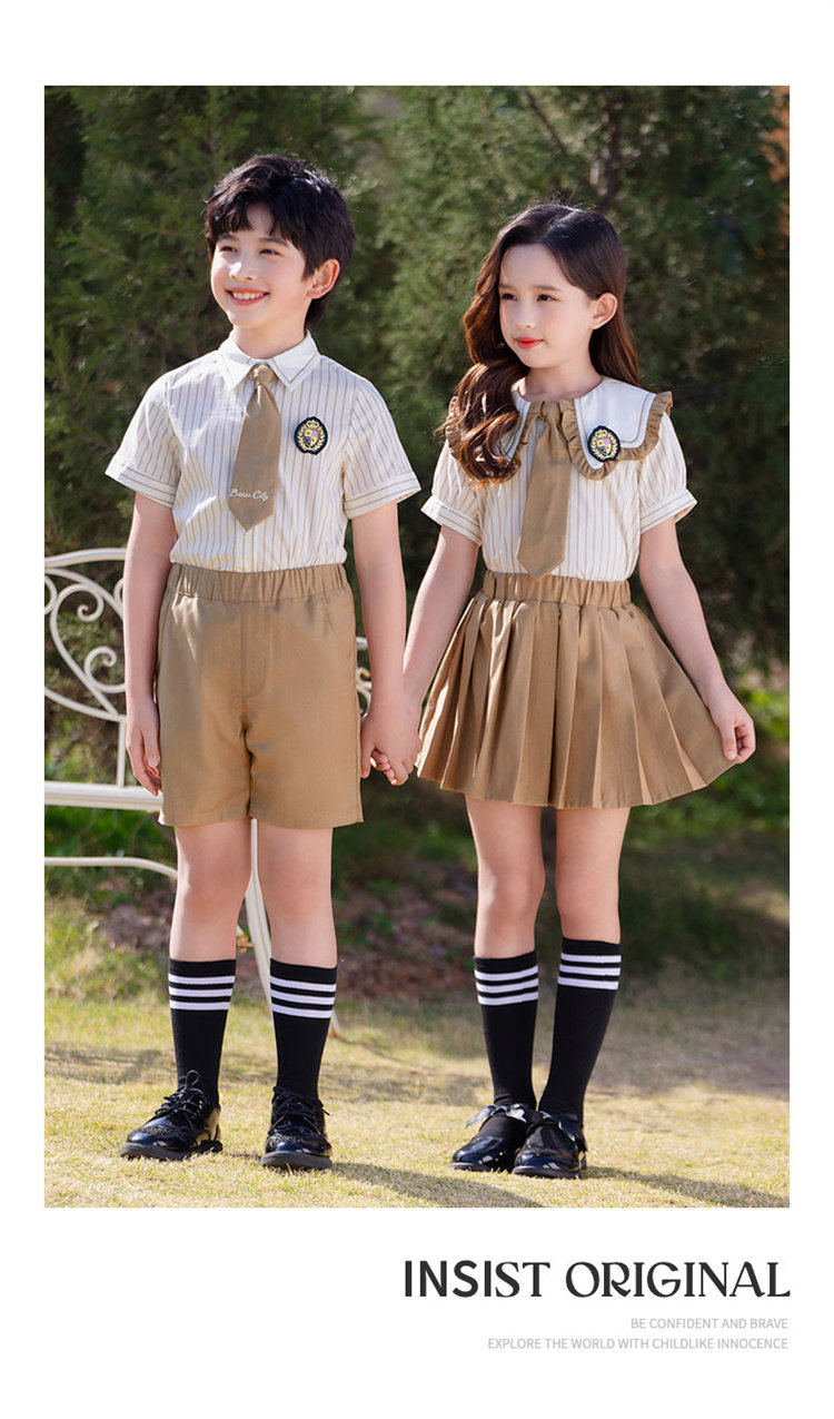 Детская рубашка для детского сада, комплект, летняя форма для школьников и студентов, в британском стиле 