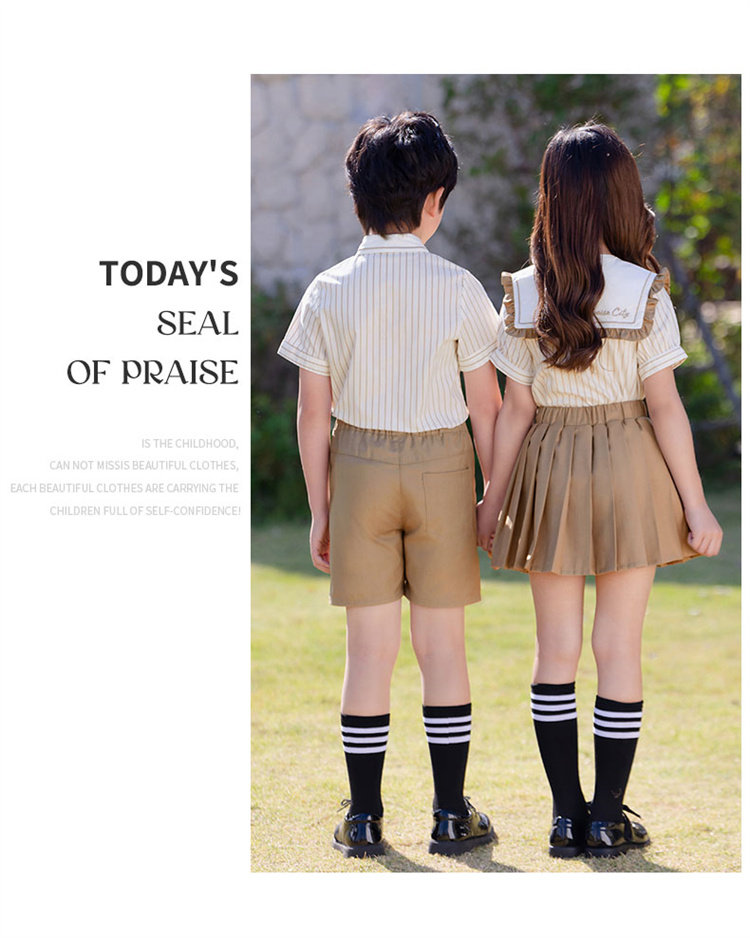 Детская рубашка для детского сада, комплект, летняя форма для школьников и студентов, в британском стиле 