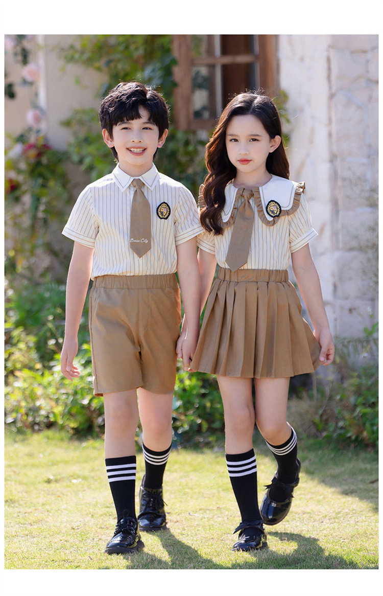 Детская рубашка для детского сада, комплект, летняя форма для школьников и студентов, в британском стиле 