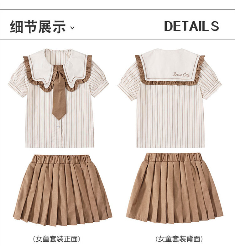 Детская рубашка для детского сада, комплект, летняя форма для школьников и студентов, в британском стиле 