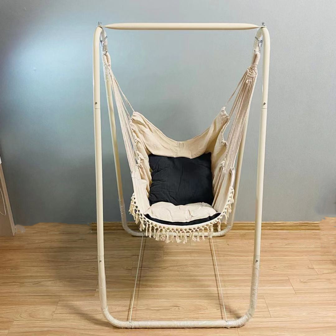 Swing bracket hammock foldable double home hanging chair cushion hanging outdoor reclining bedroom cross-legged