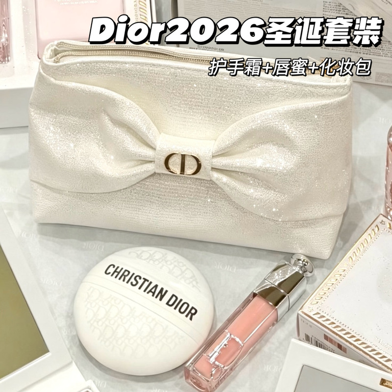 Dior 2026 Christmas Limited Edition Set: Presbyopia Hand Cream + Lip Gloss 001 + Bowknot Cosmetic Bag Dior 2026 Christmas Limited Edition Set: Presbyopia Hand Cream + Lip Gloss 001 + Bowknot Cosmetic Bag
