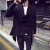 Áo choàng tối nam theo phong cách gothic tóc stylist punk cộng với size áo khoác Yohji Yamamoto bất thường chức năng áo gió xu hướng - Cực lớn