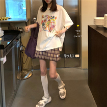 Original Gyummy Childrens Day Faculty Girl ~ Korean Department Blame Graffiti Printed Short T-shirt Campus Mokagh Tattoo Short Skirt