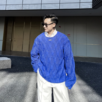 (VERA KANE) Korea ins vintage lazy twist pattern casual loose knit crewneck sweater tide man