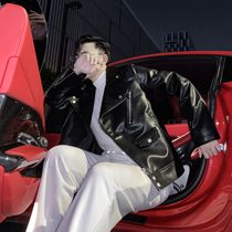 (VERA men) South Korea ins autumn loose leather jacket jacket handsome Hong Kong Wind locomotive jacket casual trendsetter