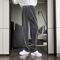 (VERA MENS) Korea chic Joker Stripe Casual Corduroy Straight Loose Legs Tide Man