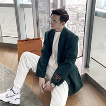 (VERA KANE) Korean ins casual fake two-piece cuff embroidery design sense neutral suit coat tide man