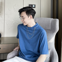 (VERA KANE) South Korea ins summer loose half sleeve necklace Ruby handsome round neck casual T-shirt Joker tradesmen