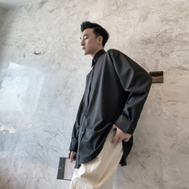  (VERA MENS)Korean net celebrity loose shirt is very fairy and handsome ins shirt silky long-sleeved trend fashion