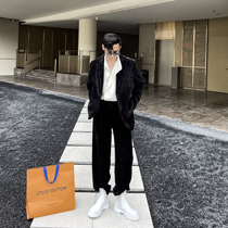 (VERA KANE) Korea ins autumn corduroy long-sleeved suit leggings casual sports two pieces of hipster men