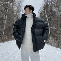 (VERA men) South Korea loose collar casual handsome pu thick bread cotton suit Joker coat tide man