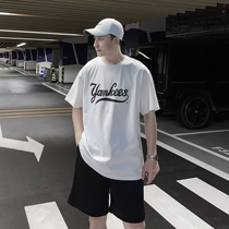 (VERA KANE) Korea ins summer casual loose round neck street letter print tide half-sleeve T-shirt men