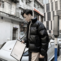 (VERA MENS)Cotton coat mens short ins winter Korean version of the jacket thickened loose PU leather bread cotton clothing