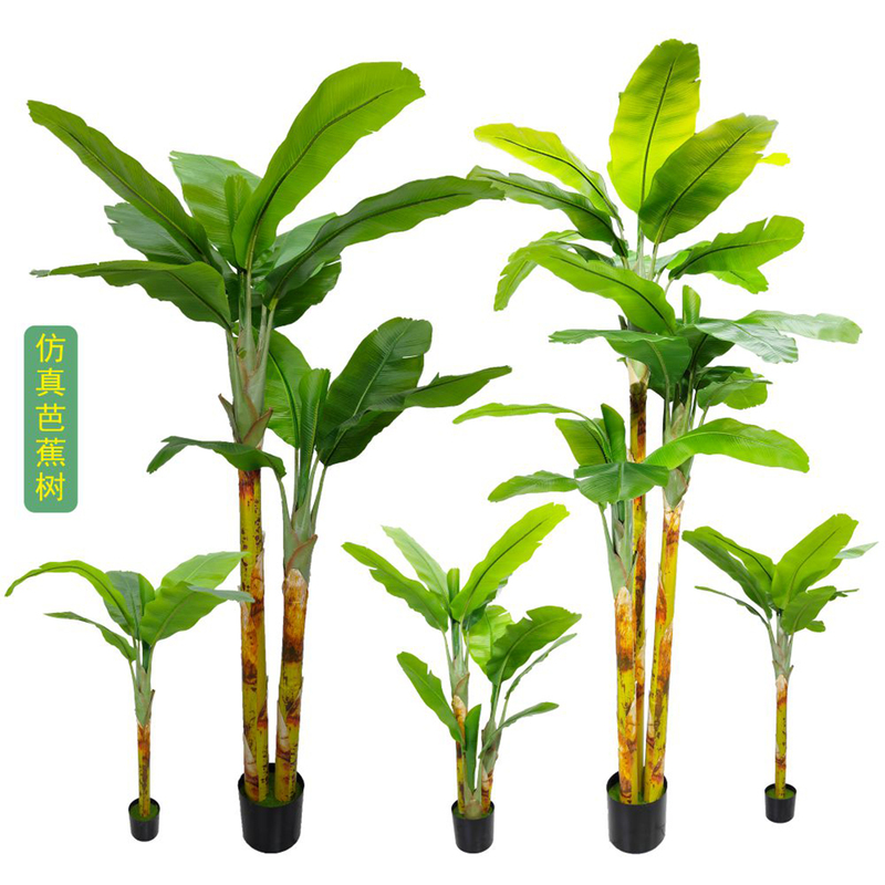 Highly Realistic Green Banana Tree with Large Leaves, Artificial Green Plant for Indoor Landscape, Popular Decorative Tree for Stores