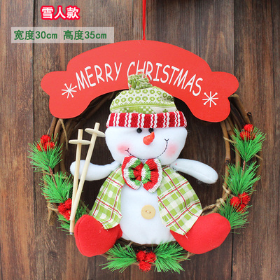 taobao agent Christmas decorative vine circle flower ring decorative rattan Santa Santa Snowman window hotel restaurant restaurant Christmas layout