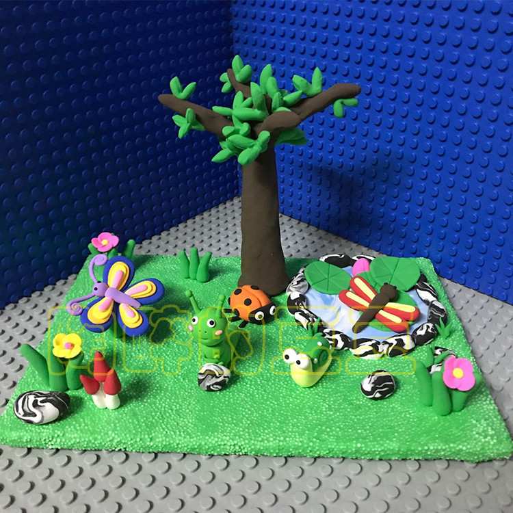 Ultra-Light Clay Butterfly Beetle Insect Listening Caterpillar Creative Scene Handmade Space Clay Colored Clay Finished Product Ultra-Light Clay Butterfly Beetle Insect Listening Caterpillar Creative Scene Handmade Space Clay Colored Clay Finished Product