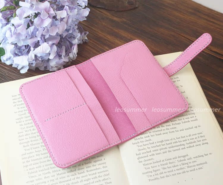Bản gốc được làm thủ công tùy chỉnh bằng tay khâu lớp da dê da cao bồi gói thẻ hộ chiếu ví đựng thẻ thông minh
