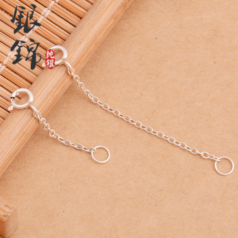s925 sterling silver diy accessories necklace open ring cross chain extension chain lobster clasp hand-woven accessories material