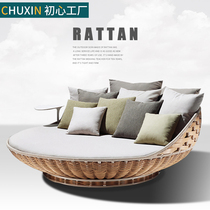 Outdoor Lying Bed Patio Deck Chair Round Bed Hanging Chair Autumn Thousands Beach Vines Nordic Outdoor Pool Net Red Bird Nest Home