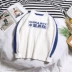 Chàng trai Trung Quốc thêu áo len mùa thu và mùa đông Phiên bản tiếng Hàn của ulzzang đơn giản nam nữ đôi lứa in áo len shop đồ nam Kéo qua