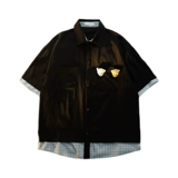 Дизайнерский тонкий комплект, трендовая брендовая японская рубашка для влюбленных, тренд сезона, оверсайз