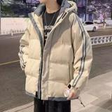 Толстовка с капюшоном, демисезонная куртка, короткий трендовый пуховик с пухом, увеличенная толщина, свободный крой