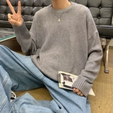 Tide, цветной свитер, трендовая удерживающая тепло приятная телу трикотажная демисезонная утепленный лонгслив для влюбленных, круглый воротник, оверсайз