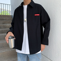 Autumn new mens super fire ins long sleeve shirt trend students handsome Joker loose lapel jacket jacket