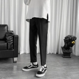 Брендовый костюм, трендовые демисезонные штаны, в корейском стиле, свободный прямой крой