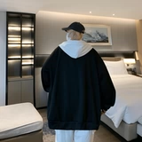 Демисезонный комплект, кардиган, толстовка с капюшоном, трендовая куртка, оверсайз, свободный крой