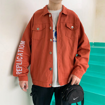 Spring and autumn new super fire Korean mens trend loose retro tooling jacket jacket jacket casual wild top handsome