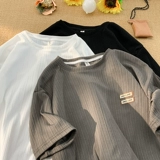 Дышащая шелковая летняя базовая футболка с коротким рукавом, свободный крой