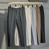 Летний тонкий цветной костюм для отдыха, мужские универсальные штаны, свободный прямой крой, облегающий крой