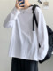 Solid Color Long-Sleeve T-Shirt for Men, Trendy Brand, Autumn Korean Style, Loose Fit, Versatile, Trendy ins Couple Style Base Shirt Top