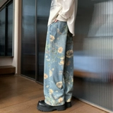 Джинсы подходит для мужчин и женщин, летние штаны, средняя посадка, 2025 года, свободный прямой крой, стройный силуэт