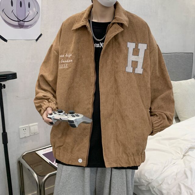 Hong Kong style retro trendy corduroy work jacket