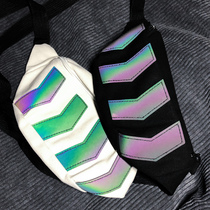 Hong Kong style messenger bag men and women tide ins super hot net red reflective ulzzang small bag Korean version student canvas chest bag