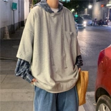 Комплект, трендовая брендовая толстовка с капюшоном, куртка для влюбленных, осенний, в корейском стиле, оверсайз