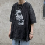 Футболка с коротким рукавом с круглым воротником, оверсайз