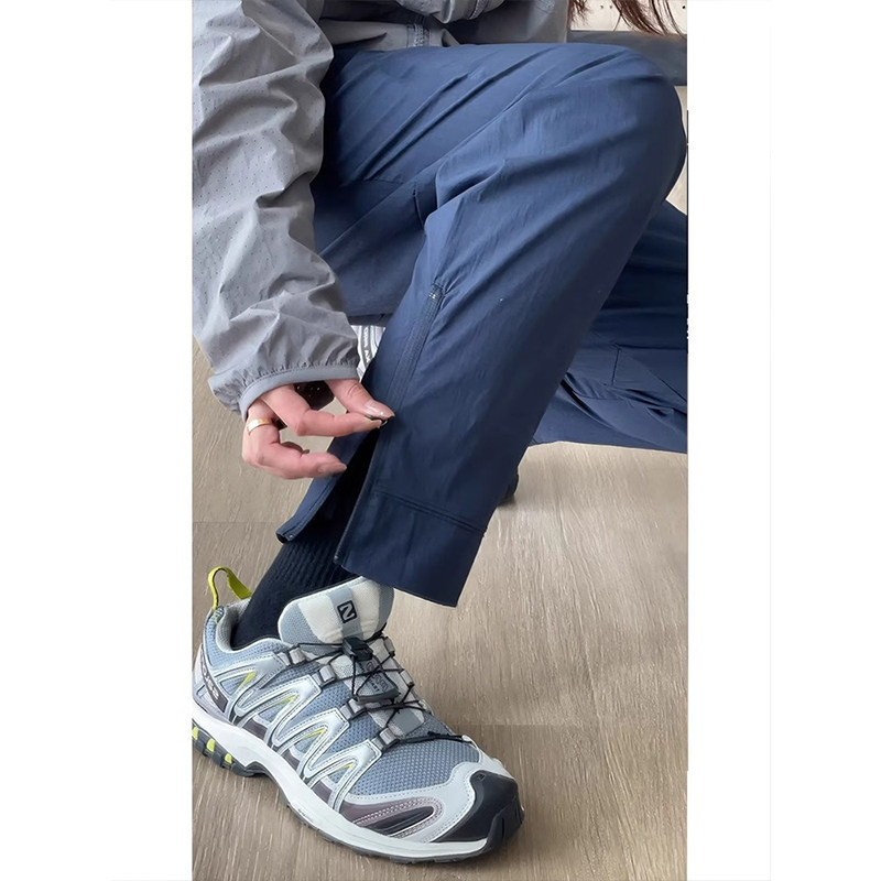 Navy Blue Softshell Pants with Zipper Cuffs, Men's Slim-Fit Outdoor Mountain-Style Waterproof Work Pants, Slim-Fit Sports Pants