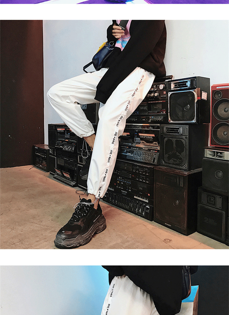 Quốc triều quần hip-hop đường phố quần nhảy nam thương hiệu lỏng hiphop chín quần Hồng Kông đôi vợ chồng quần chùm đồng phục học quần âu nam đẹp