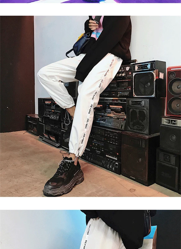 Quốc triều quần hip-hop đường phố quần nhảy nam thương hiệu lỏng hiphop chín quần Hồng Kông đôi vợ chồng quần chùm đồng phục học quần kaki nam