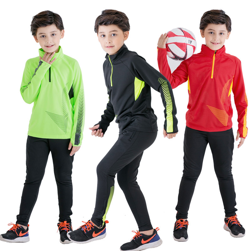 Children's football suit long sleeve sports training suit men's soccer leg pull leg pants primary school student spring and autumn football suit