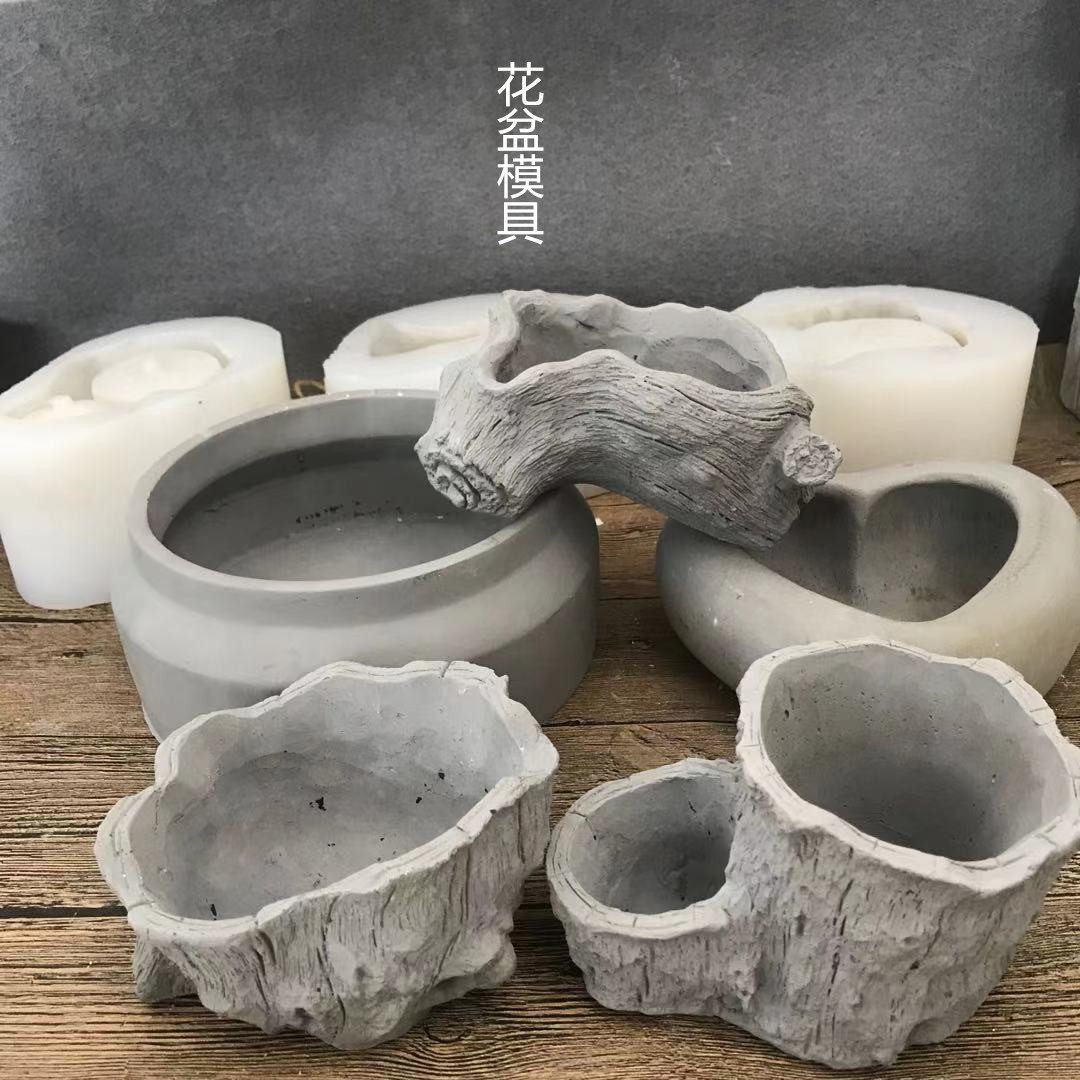 Handmade diy cement succulents homemade creative flower pot silicone mold Nordic style