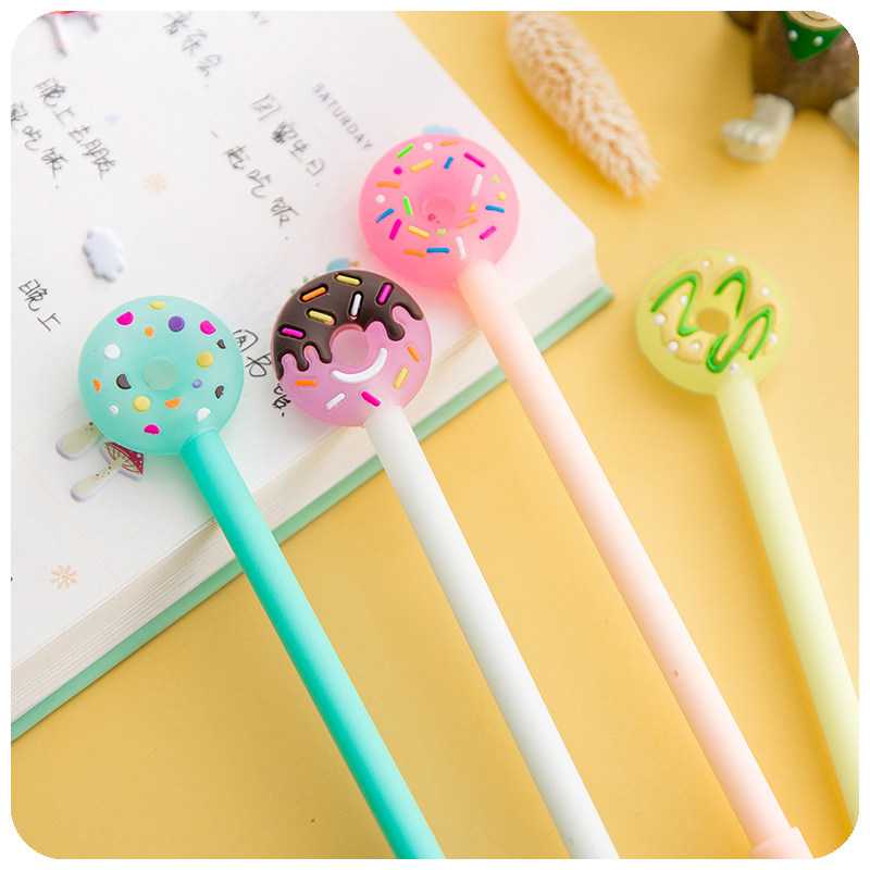 Small Frescoed Donuts Night-time Pen Nerd Cute Cactus Student Water-based Pen Black Creative Signature Pen