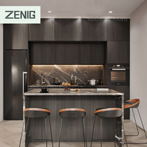 Overall cabinet Custom minimalist open kitchen Furnishing Quartz Stone Countertops Small Family Kitchen Cabinet