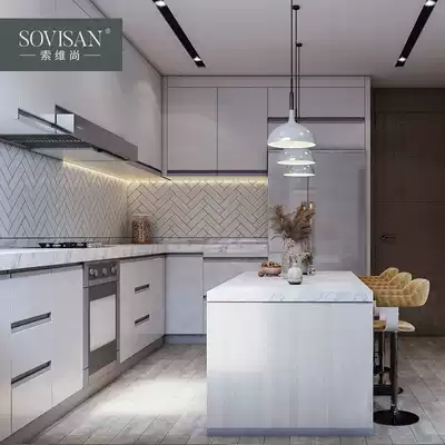 Sovishang integral U-shaped kitchen integral cabinet custom Ege open quartz stone countertop? Car whole house decoration custom
