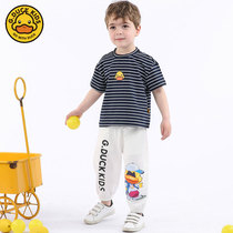 G DUCK Small Yellow Duck Child Clothing Children Short Sleeve Men And Womens Pure Cotton T-Shirt Hong Kong Tide Card Personality Printed Blouse Summer