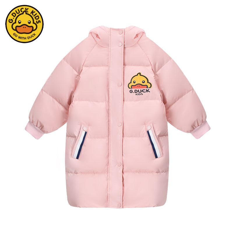 Small yellow duck G Duck girl's down jacket with long version of baby Winter new Yangist children Thickened Warm Coat